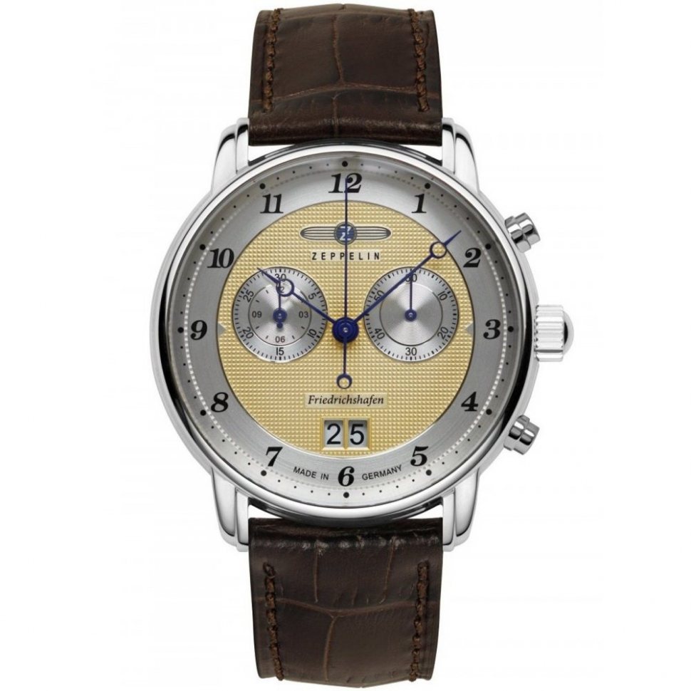 Zeppelin 8584-5 Mens Watch Friedrichshafen Chronograph 40mm 5ATM 