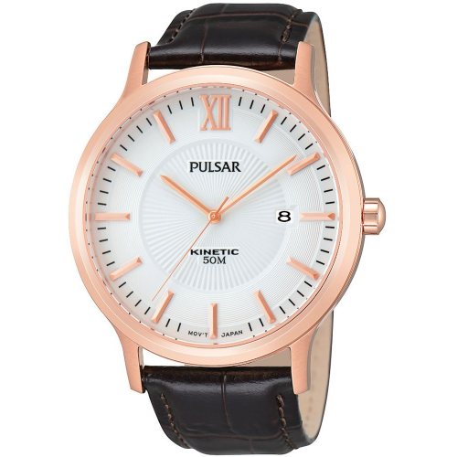 Pulsar PAR184X1 Men's Watch Rose Gold Brown Kinetic 5 ATM