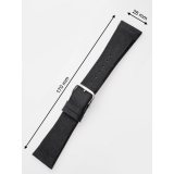 Perigaum Textile-leather-strap 28 x 170 mm Black Silver Clasp