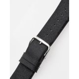 Perigaum Textile-leather-strap 28 x 170 mm Black Silver Clasp