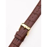 Perigaum Leather Strap 20 x 185 mm Brown Gold Clasp