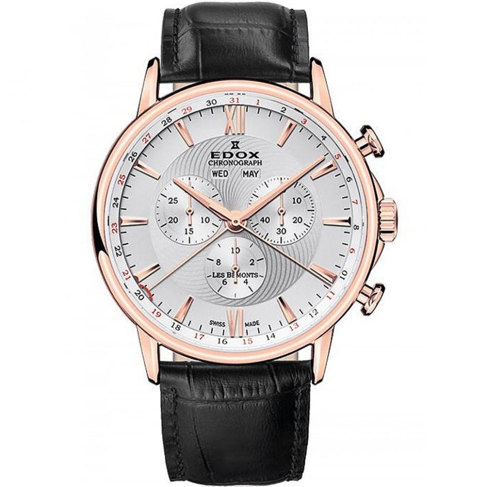 Edox 10501-37R-AIR Les Bémonts chronograph Complication 42mm 3ATM