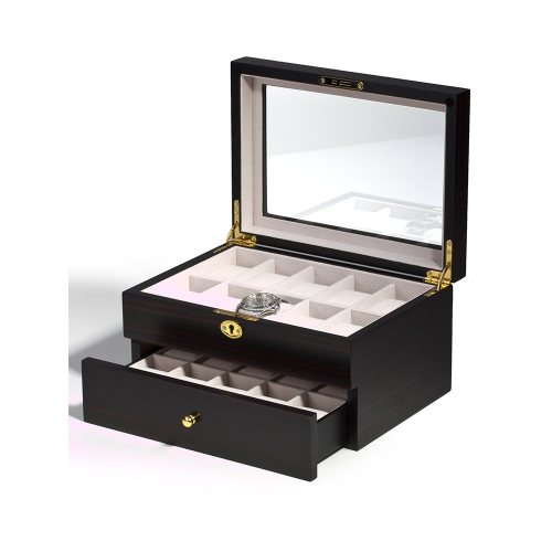 Rothenschild Watch Box RS-1672-20E for 20 Watches Ebony