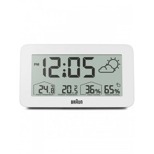 Braun BC13WP-DCF digital radio alarm clock w. weather station