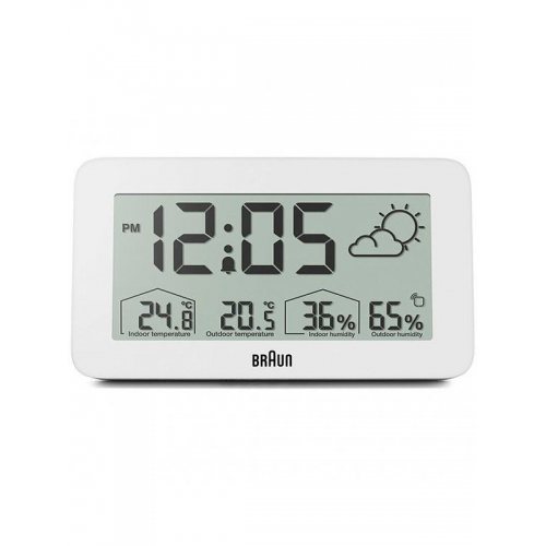 Braun BC13WP digital alarm clock w. weather station