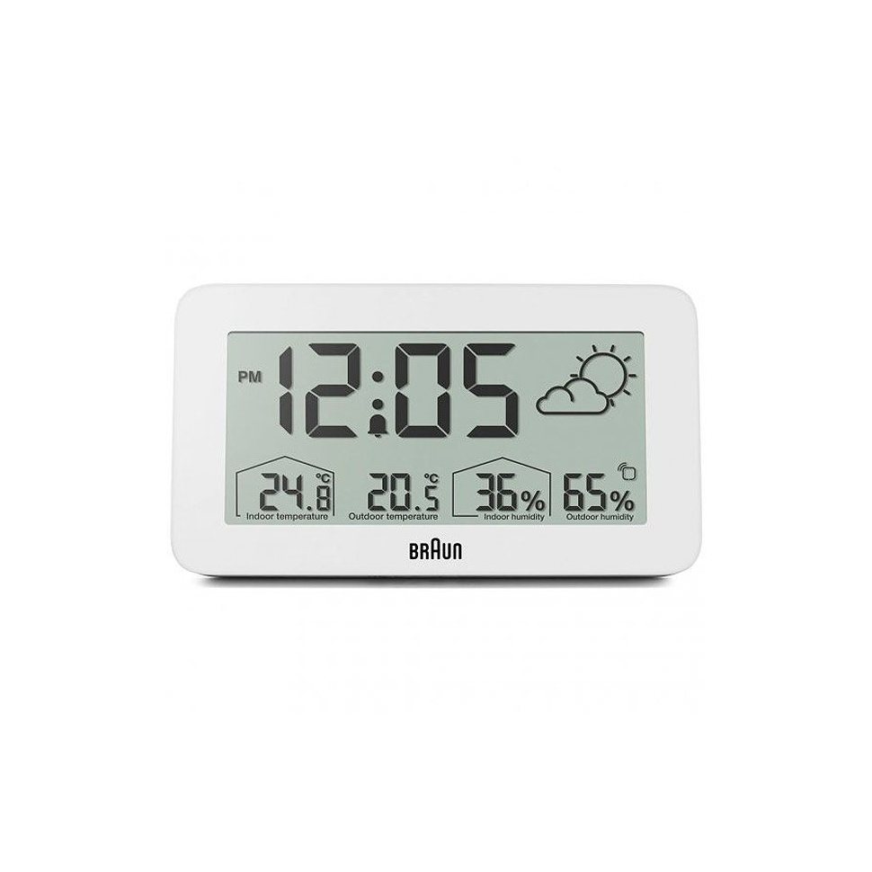 Braun BC13WP digital alarm clock w. weather station