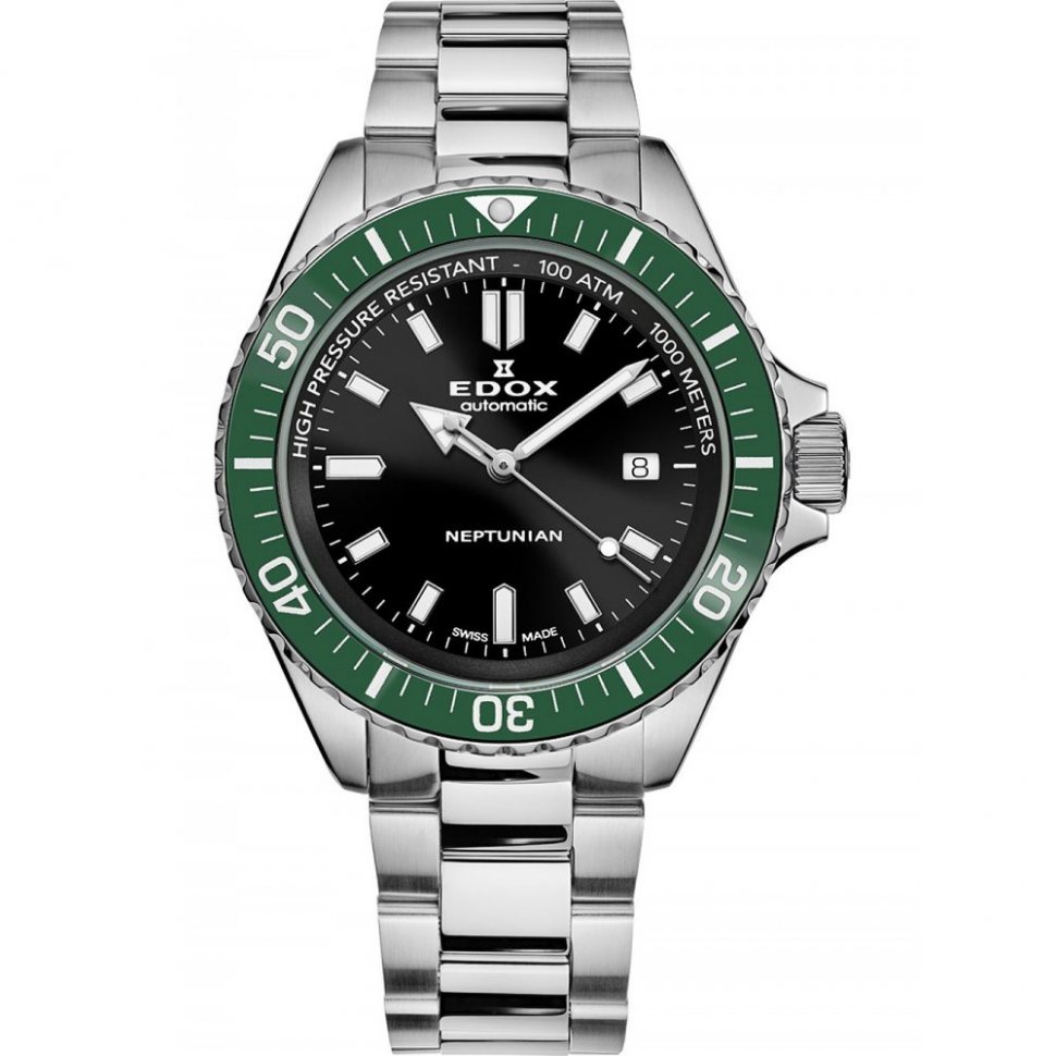 Edox 80120-3VM-NIN Neptunian Automatic Mens Watch 44mm 100ATM