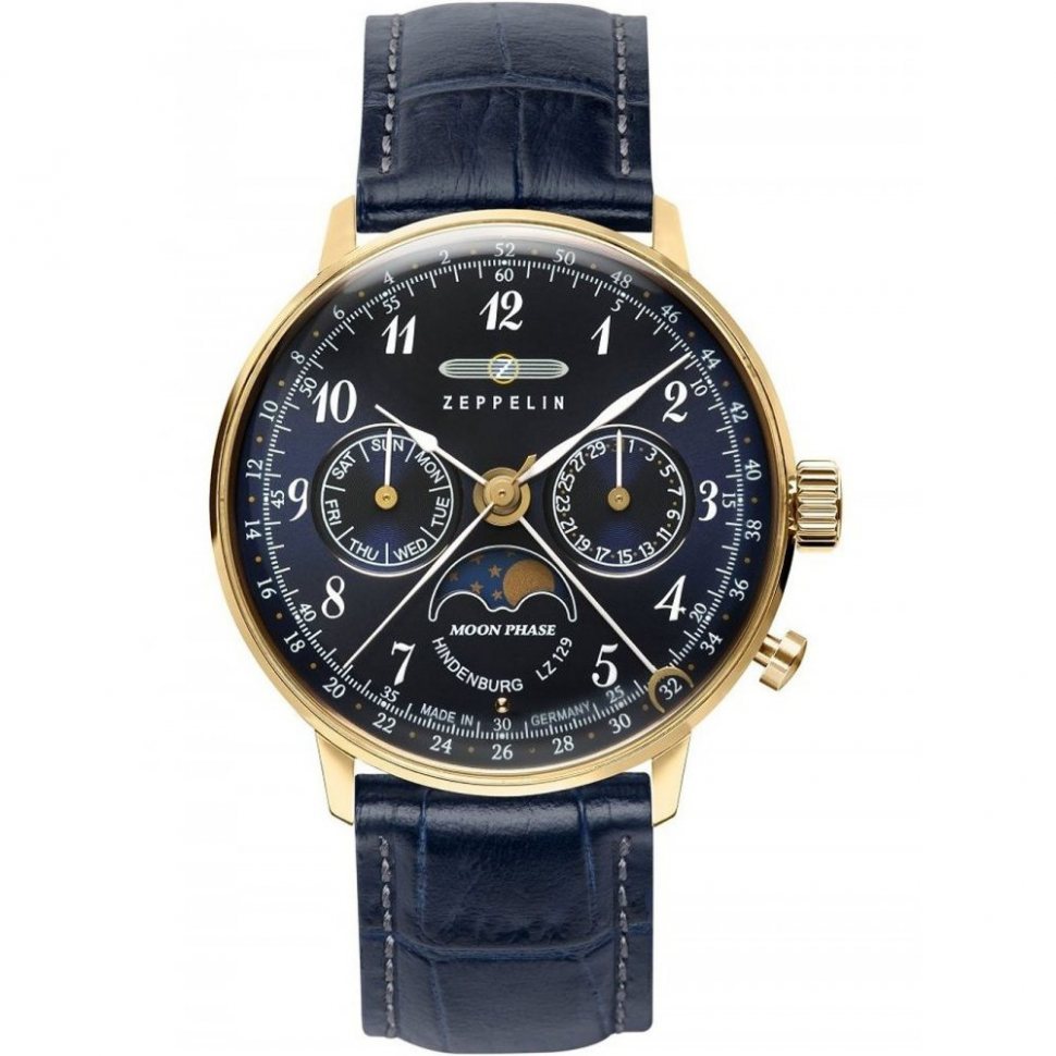 Zeppelin 7039-2 Hindenburg LZ129 Moonphase 36mm 3ATM