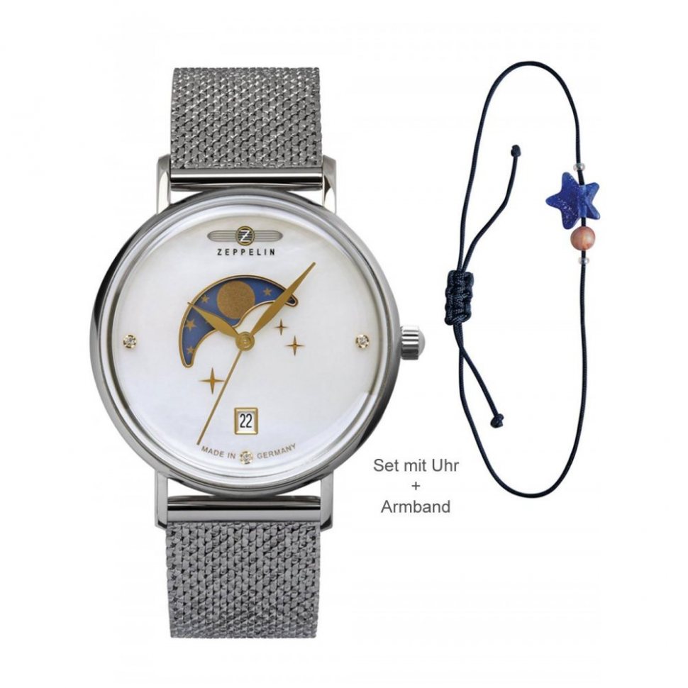Zeppelin 7133M-1 Luna Moonphase Ladies Watch 36mm 5ATM