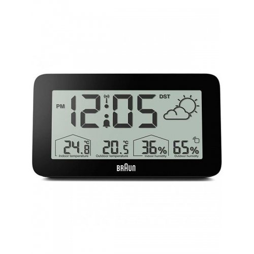 Braun BC13BP digital alarm clock w. weather station