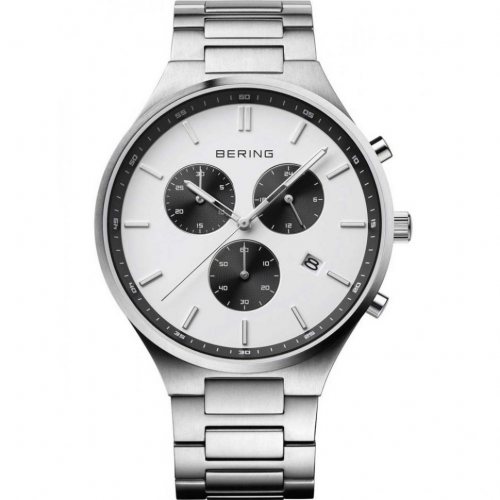 Bering 11743-704 Classic Titanium Chronograph Mens Watch 40mm 5ATM