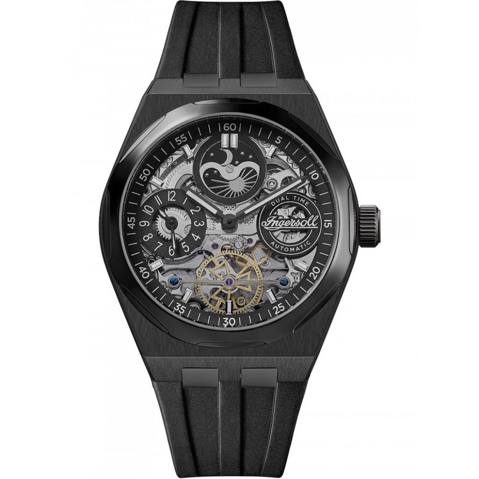 Ingersoll I12908 Mens Watch Broadway Dual Time Automatic 43mm 5ATM