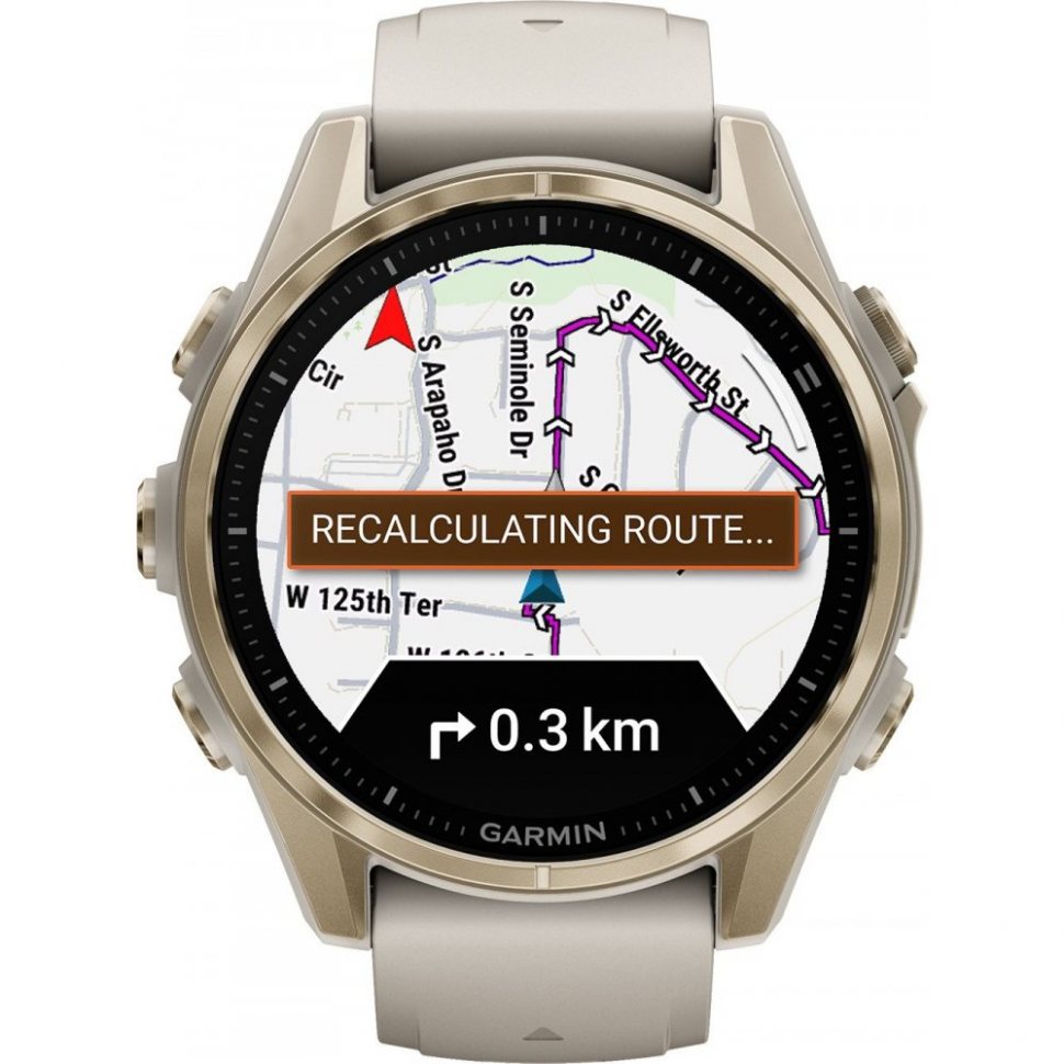 Garmin 010-02903-11 Mens Watch fenix 8 AMOLED Sapphire crystal silicone strap 43mm 10ATM