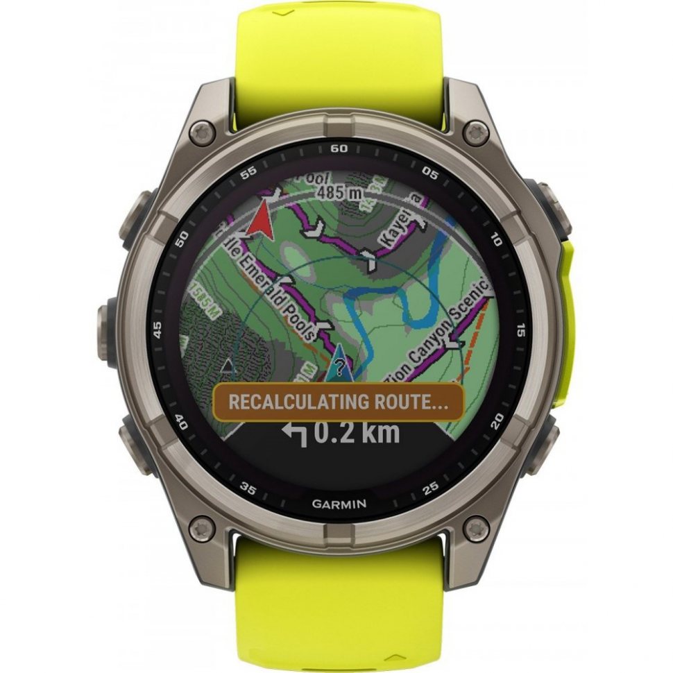 Garmin 010-02906-21 Mens Watch fenix 8 Solar Sapphire crystal silicone strap 47mm 10ATM
