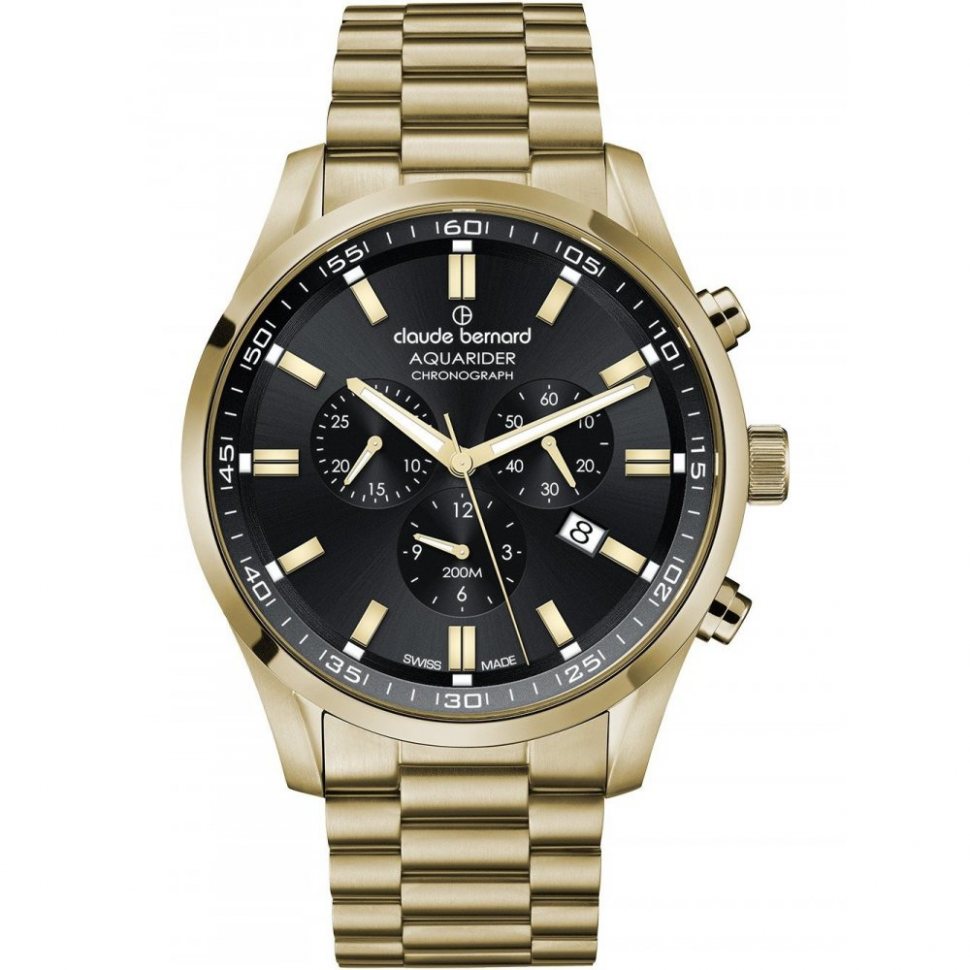 Claude Bernard 10222-37JM-NID Mens Watch Aquarider Chronograph 44mm 20ATM 