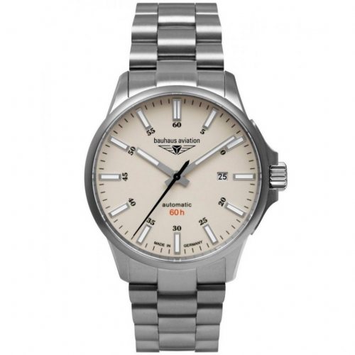 Bauhaus 2868M-5 Mens Watch Aviation Automatic Titanium 42mm 10ATM