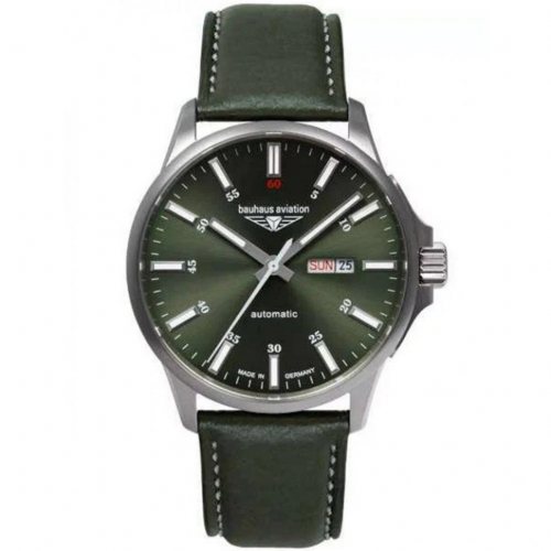 Bauhaus 2866-4 Mens Watch Aviation Automatic Titanium 42mm 10ATM