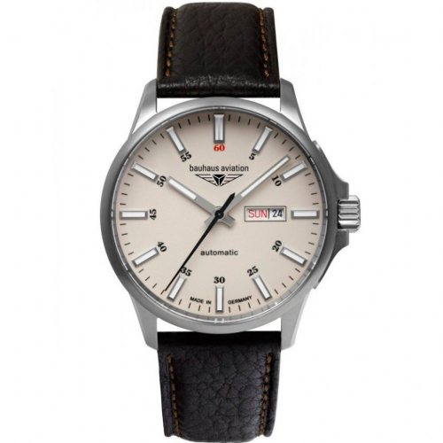 Bauhaus 2866-5 Mens Watch Aviation Automatic Titanium 42mm 10ATM