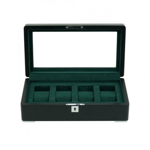 Rothenschild RS-3420-4-BL-GRE Watch Box Black [4 with green velvet