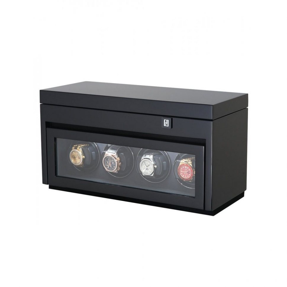Paul Design Watch Winder Gentlemen 4+6 Black Highgloss 20057