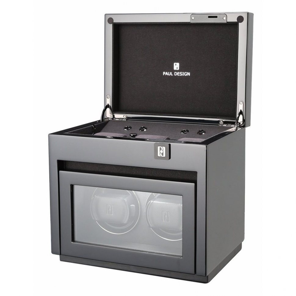 Paul Design Watch Winder Gentlemen 2+3 Black Highgloss 20095